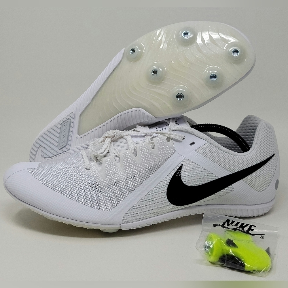 Nike Rival Track & Field Spikes Shoes DC8749-100 White Black Men’s Size 13 New